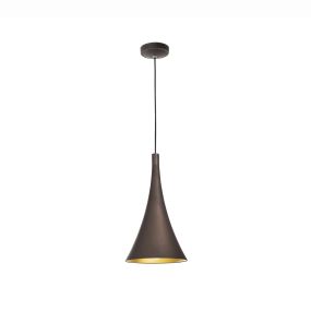 Nova Luce Nuorese - hanglamp - Ø 20 x 120 cm - donker bruin