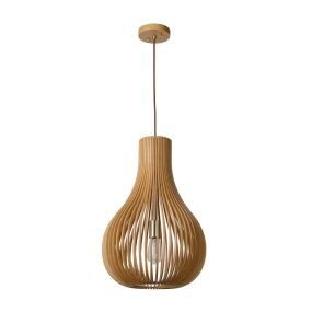 Lucide Bodo - hanglamp - Ø 38 x 195 cm - hout (stockopruiming!)