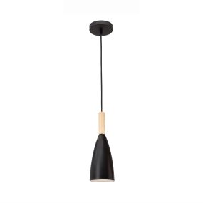 Nova Luce Grant - hanglamp - Ø 9 x 155 cm - zwart en bruin