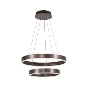 Nova Luce Nador - hanglamp - Ø 60 x 120 cm - 75W dimbare LED incl. - koffie bruin