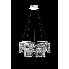 Nova Luce Adelio - hanglamp - Ø 60 x 135 cm - 60W LED incl. - chroom