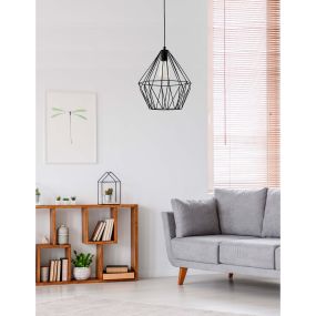 Nova Luce Pietra - hanglamp - Ø 28 x 150 cm - zwart