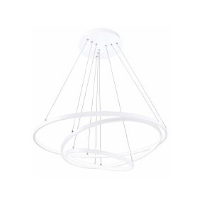 Nova Luce Dea - hanglamp - Ø 80 x 120 cm - 145W dimbare LED incl. - mat wit