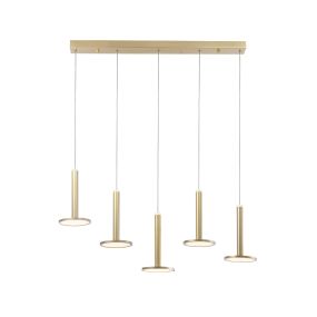 Nova Luce Palencia - hanglamp - 107 x 15 x 150 cm - 53W LED incl. - messing goud