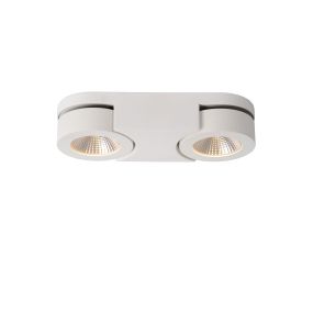 Lucide Mitrax II - wandspot - 26,4 x 12 x 5,5 cm - 2 x 5W dimbare LED incl. - wit (laatste stuks!)