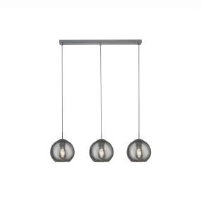 Searchlight Pendants - hanglamp - 80 x 20 x 150 cm - gerookt glas en chroom