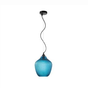 Nova Luce Vetro - hanglamp - Ø 21 x 175 cm - blauw