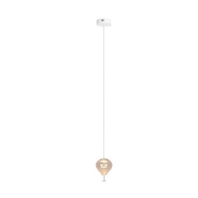 Maxlight Palloncini - hanglamp - Ø 12 x 180 cm - 2 x 3W LED incl. - wit, chroom en amber