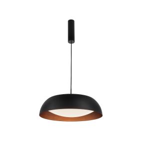 Nova Luce Landon - hanglamp - Ø 60 x 170 cm - 40W dimbare LED incl. - zwart en koper