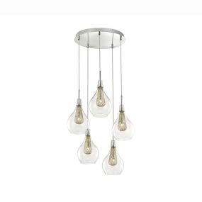 Nova Luce Filo - hanglamp - Ø 37 x 120 cm - chroom en goud