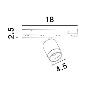 Nova Luce Ultra Slim - rail spot - lichtbundel instelbaar van 15 tot 36 graden - Ø 4,5 cm - 5W LED incl. - zwart