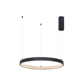 Nova Luce Preston - hanglamp - Ø 60 x 120 cm - 37W dimbare LED incl. - zand zwart