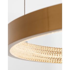 Nova Luce Preston - hanglamp - Ø 60 x 120 cm - 37W dimbare LED incl. - antiek goud messing