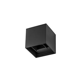 Nova Luce Como - buiten wandverlichting - 11,2 x 11,2 x 11,2 cm - 2 x 3W LED incl. - IP54 - zwart