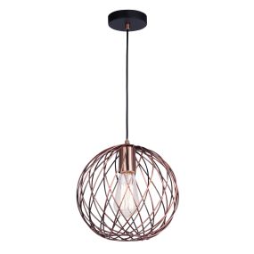 Nova Luce Eriberto - hanglamp - Ø 25 x 150 cm - roest koper