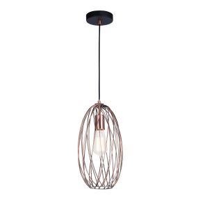 Nova Luce Eriberto - hanglamp - Ø 18 x 150 cm - roest koper (laatste stuks!)