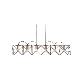 Searchlight Anthea - hanglamp - 110 x 19 x 145 cm - zwart en koper