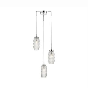 Nova Luce Laval - hanglamp - Ø 40 x 120 cm - chroom en transparant