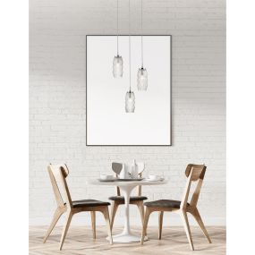 Nova Luce Laval - hanglamp - Ø 40 x 120 cm - chroom en transparant