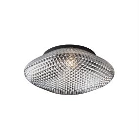 Nova Luce Sens - plafondlamp badkamer - Ø 25 x 11 cm - IP44 - grijs en zwart