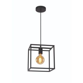 Lichtkoning Achille - hanglamp - 25 x 25 x 155 cm - zwart (actie!)