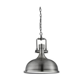 Searchlight Industrial Pendants - hanglamp - Ø 39 x 143 cm - antiek nikkel