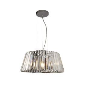 Searchlight Tiara - hanglamp - Ø 47 x 150 cm - chroom en transparant