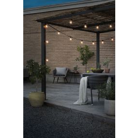 Konstsmide - decoratieve party lichtset met dimfunctie en vervangbare LED - 4,5m lengte met 10m snoer - 10 LED lampen incl. - 6,2W - IP44 - zwart