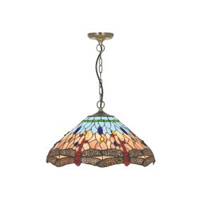 Searchlight Dragonfly - hanglamp - Ø 42 x 112 cm - multicolour