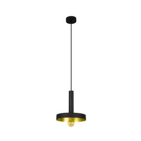 Faro Whizz - hanglamp - Ø 25 x 26 cm - zwart en satijn goud