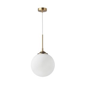 Nova Luce Athena - hanglamp - Ø 25 x 120 cm - wit en messing