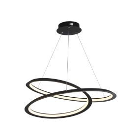 Searchlight Swirl - hanglamp - 61 x 60 x 120 cm - 43W dimbare LED incl. - zand zwart en wit