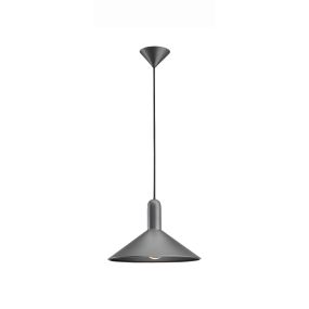 Nova Luce Umbria - hanglamp - Ø 35 x 120 cm - donkergrijs en zwart