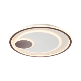 Brilliant Circulon - plafond/wandverlichting met afstandsbediening - Ø 50 x 6 cm - 48W dimbare LED incl. - wit en koffie