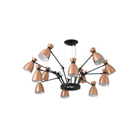 Faro Retro - hanglamp - Ø 132 x 45 cm - mat koper