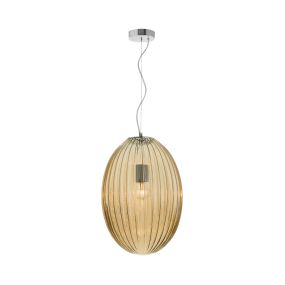 Nova Luce Hector - hanglamp - Ø 30 x 120 cm - champagne en chroom