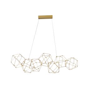 Nova Luce Nebula - hanglamp - 94,5 x 32,5 x 120 cm - 33,6W LED incl. - goud