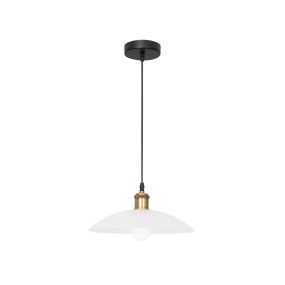 Nova Luce Sangro - hanglamp - Ø 30 x 120 cm - wit, goud en zwart