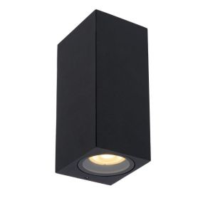 Lucide Zaro - buiten wandlamp - 7,8 x 6,8 x 16 cm - IP44 - zwart