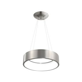 Nova Luce Rando - hanglamp - Ø 45 x 120 cm - 32W dimbare LED incl. - satijn nikkel