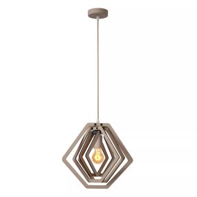 Lucide Mauro - hanglamp - 33,5 x 33,5 x 100 cm - taupe