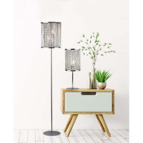 Searchlight Elise - staanlamp - Ø 25 x 152 cm - chroom