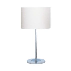 Searchlight Carter - tafellamp - Ø 30 x 62 cm - chroom en satijn zilver