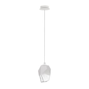 Nova Luce Ice - hanglamp - Ø 12 x 180 cm - wit en transparant (stockopruiming!)