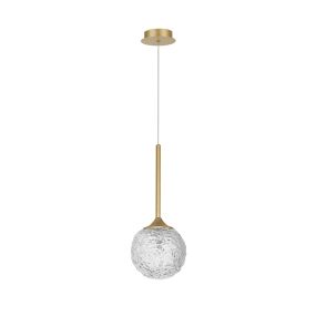 Nova Luce Mirano - hanglamp - Ø 15 x 180 cm - messing goud en transparant