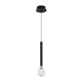 Nova Luce Cayo - hanglamp - Ø 8 x 120 cm - 5W LED incl. - zwart