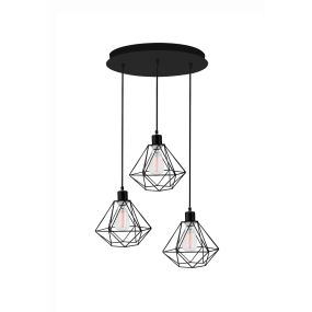 Nova Luce Pietra - hanglamp - Ø 30 x 135 cm - zwart