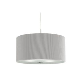 Searchlight Drum Pleat - hanglamp - Ø 40 x 108 cm - zilver (laatste stuk!)