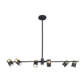 Maxlight Puma - hanglamp - 95 x 15 x 72 cm - zwart en goud