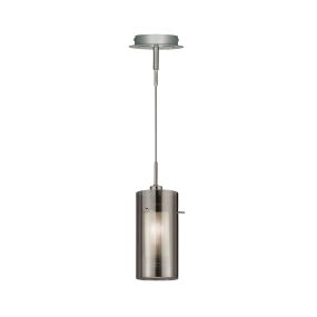 Searchlight Duo 2 - hanglamp - Ø 13 x 100 cm - gerookt en matglas